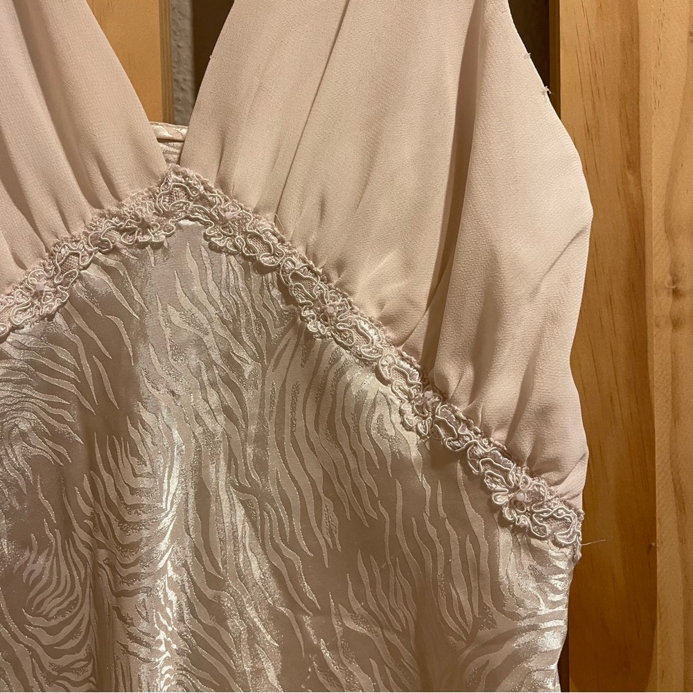 Vintage 90’s Jones New York Satin Zebra Slip Dress